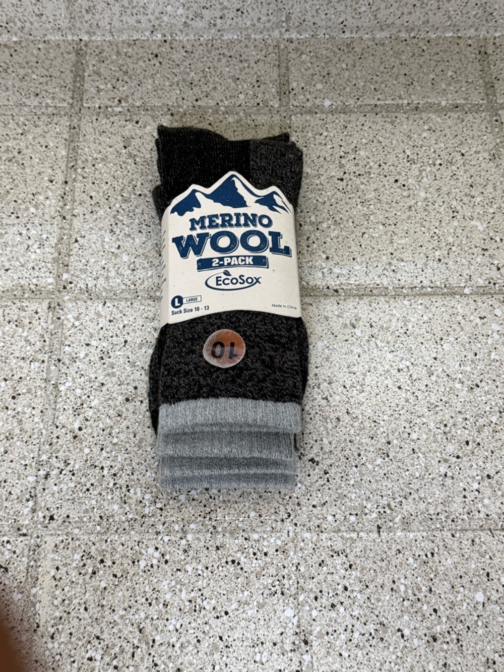 NEW EcoSox Merino Wool 2-Pack Socks Size 10-13